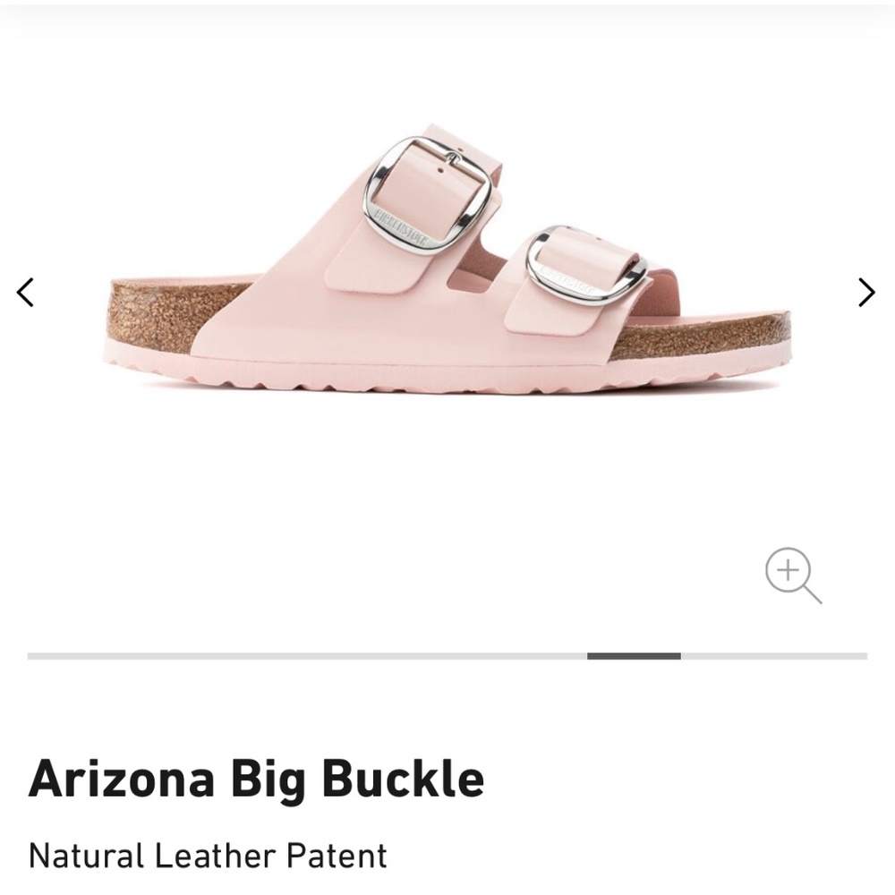 Size 40 Arizona High Shine Big Buckle Sandal in Light Rose BIRKENSTOCK